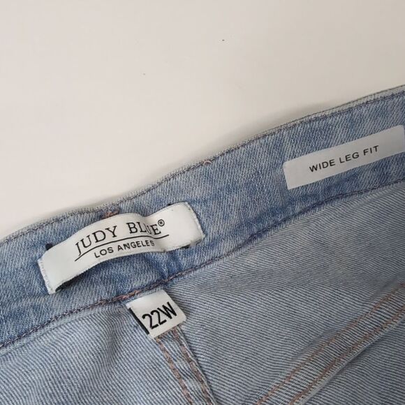 Judy Blue Cadence Wide Leg High Wait Jeans 22W Braided Waist Flare - Picture 7 of 11